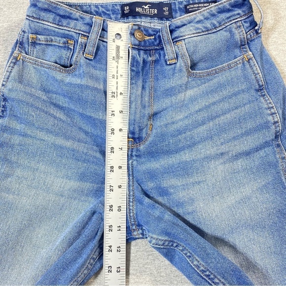 Hollister Mom Jeans Women's 5R Blue Ultra High Rise Stretch Casual Y2K Denim - Picture 13 of 14